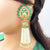 Emerald Green Tassel Pearl White Beaded Earrings - PAAIE