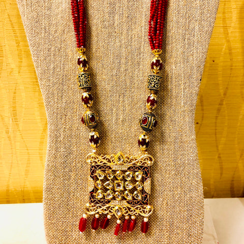 Fine Quality Kundan with Beads Necklace - PAAIE