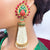 Long Chandelier Red and Green Bead Earrings - PAAIE