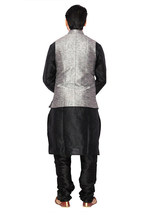 Designer Silk Kurta Pajama with Waist Coat (D33) - PAAIE