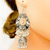 German Silver White and Black Dangle Earrings with Jhumki - PAAIE