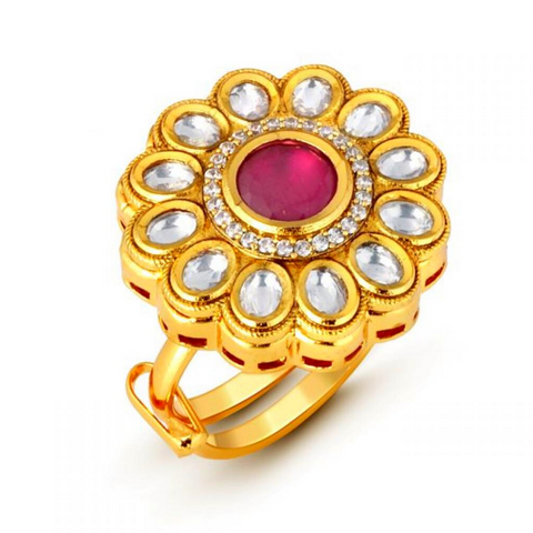 Designer Kundan Adjustable Ring (Design 101)