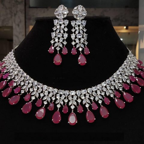 American Diamond Necklace Set (D2)