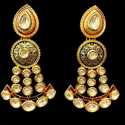 Gold Plated Kundan Premium Earrings