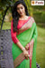 Beautiful Soft Silk Green Saree with Designer Pallu - PAAIE