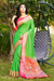 Beautiful Soft Silk Green Saree with Designer Pallu - PAAIE