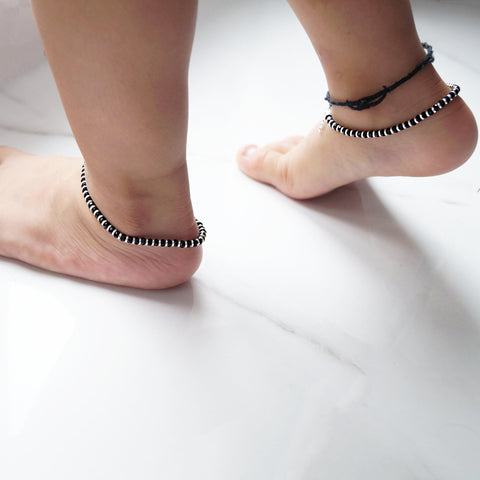 925 Silver Unisex Openable Baby  Nazariya Bracelet/Anklet (Design 103) - PAAIE