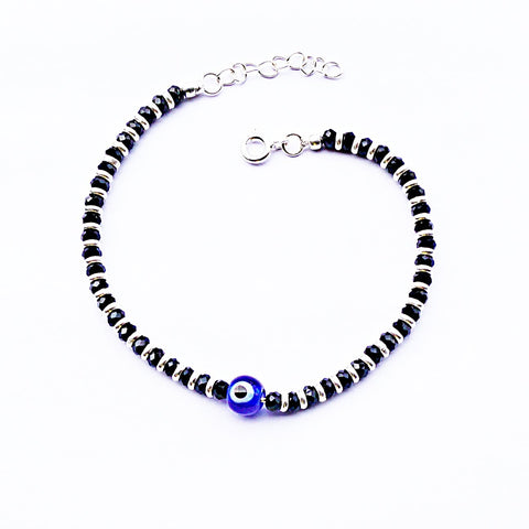 925 Silver Unisex Openable Baby Evil Eye Nazariya - 10 inches to 10.5 inches (Design 125) - PAAIE