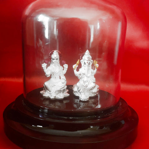 999 Pure Silver Ganesha Lakshmi (Design 8) in Oval - PAAIE