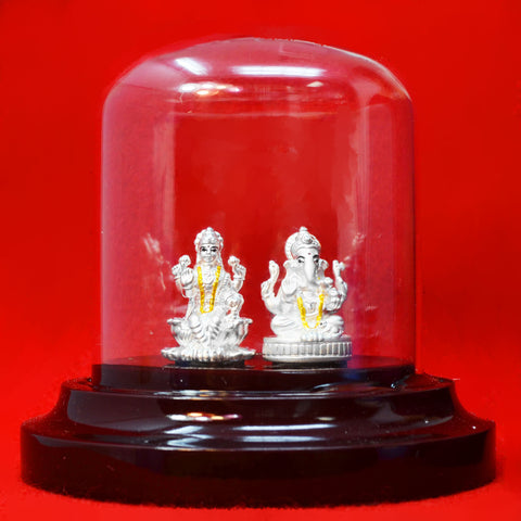 999 Pure Silver Ganesha Lakshmi (Design 6) in Oval - PAAIE