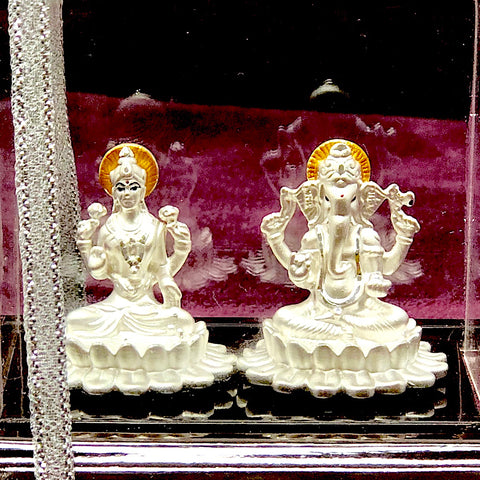 999 Pure Silver Lakshmi Ganesha Idol - PAAIE