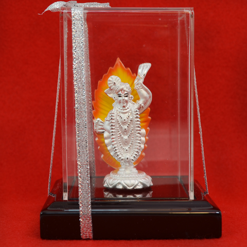 999 Pure Silver Large Colorful Sri Nath Ji with leaf - PAAIE