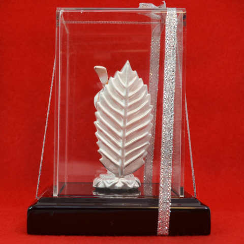 999 Pure Silver Large Colorful Sri Nath Ji with leaf - PAAIE