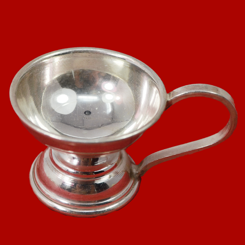 925 Silver Round Handle Diya (Design 14) - PAAIE