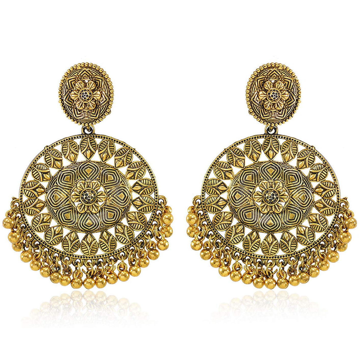 Large Circular Oxidized in Gold Tone– PAAIE