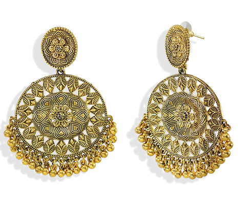 Large Circular Oxidized in Gold Tone - PAAIE