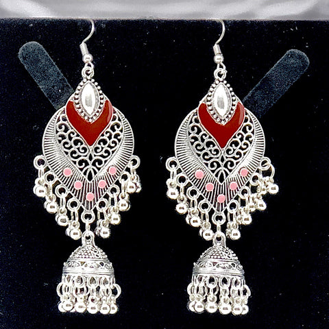 Red Oxidized Leaf Design with Jhumki - PAAIE