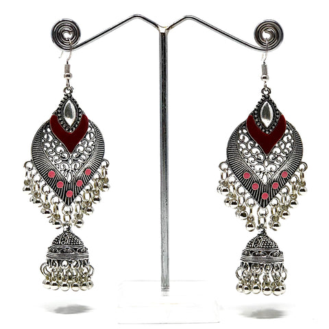 Red Oxidized Leaf Design with Jhumki - PAAIE