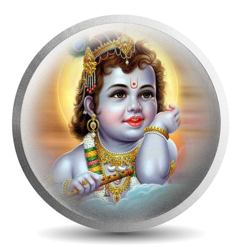 999 Pure Silver Krishna 10 Grams Coin ( Design 19)