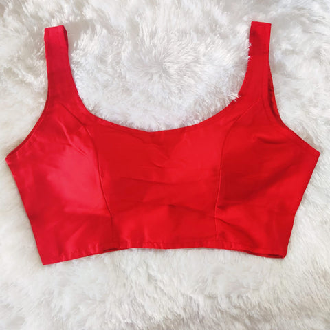 Sensational Red Silk Fabric Blouse For Regular & Casual Wear (Design 244) - PAAIE