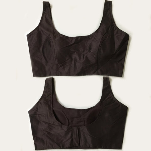 Classic Black Silk Fabric Blouse For Regular & Casual Wear (Design 269) - PAAIE