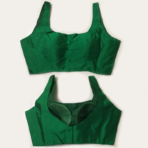 Beautiful Green Color Silk Fabric Blouse For Regular & Casual Wear (Design 275) - PAAIE