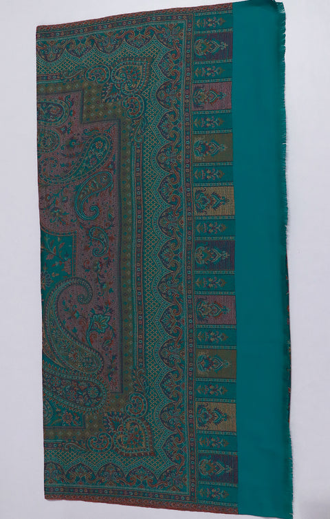 Fashionable Women's Teal Green Shawl With Embroidery Work For Casual, Party Wear (D14)