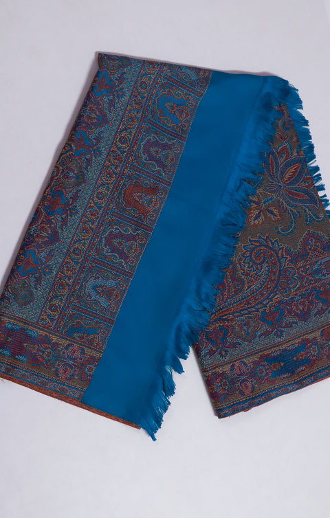 Fashionable Women's Blue Shawl With Embroidery Work For Casual, Party Wear (D15)