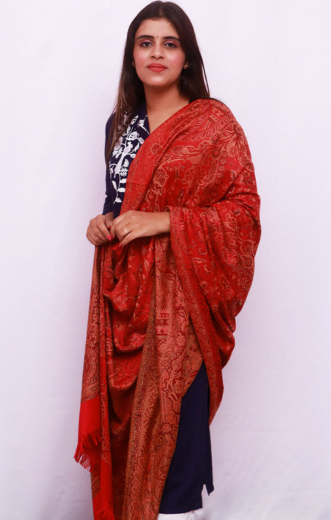 Fashionable Women's Maroon Shawl With Embroidery Work For Casual, Party Wear (D17)