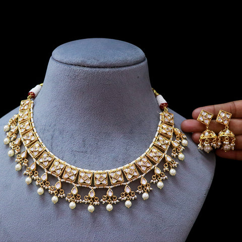 Designer Gold Plated Royal Kundan Necklace (D533)