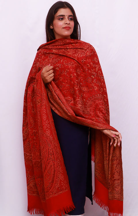 Fashionable Women's Maroon Shawl With Embroidery Work For Casual, Party Wear (D17)