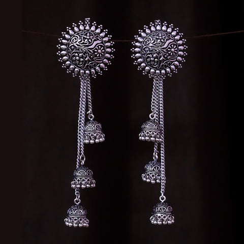Traditional Style Oxidized Earrings for Casual Party (E530)