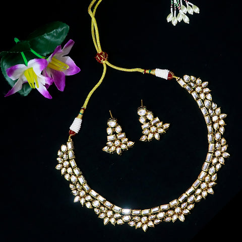 Designer Gold Plated Royal Kundan Necklace (D535)