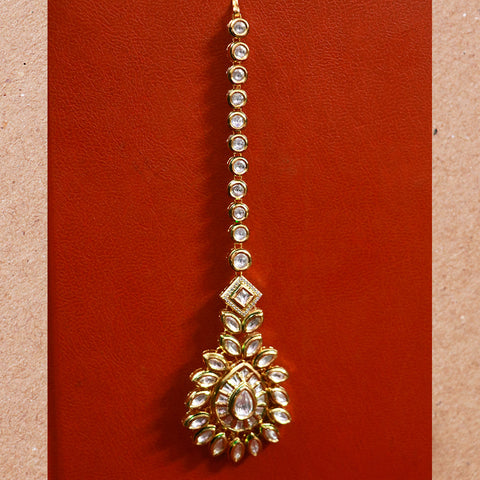 Designer Gold Plated Royal Kundan Maangtikka (D55)