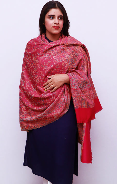 Fashionable Women's Magenta Shawl With Embroidery Work For Casual, Party Wear (D20)
