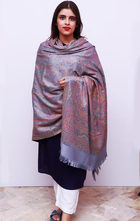 Fashionable Women's Gray Shawl With Embroidery Work For Casual, Party Wear (D21)