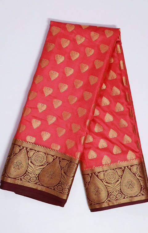 Designer Red Color Soft Silk Saree For Casual & Party Wear (D596)