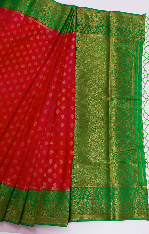 Designer Magenta/Green Color Soft Silk Saree For Casual & Party Wear (D594)