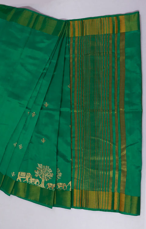 Designer Green Color Soft Silk Saree For Casual & Party Wear (D593)