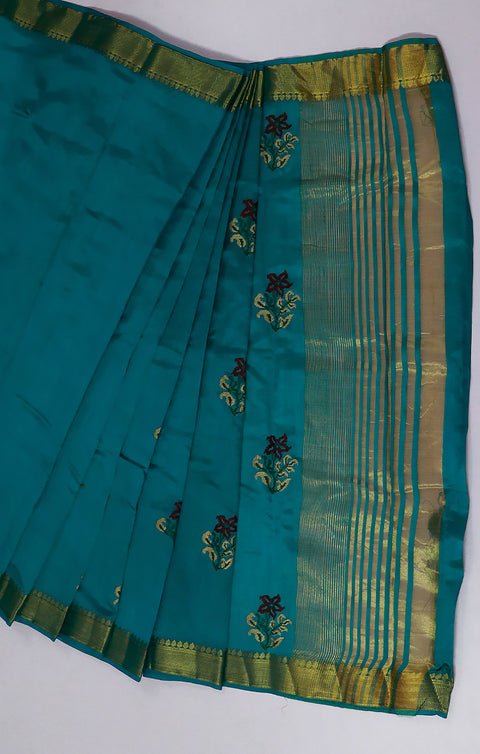 Designer Teal Green Color Soft Silk Saree For Casual & Party Wear (D584)