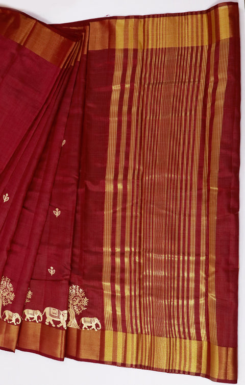 Designer Maroon Color Soft Silk Saree For Casual & Party Wear (D604)