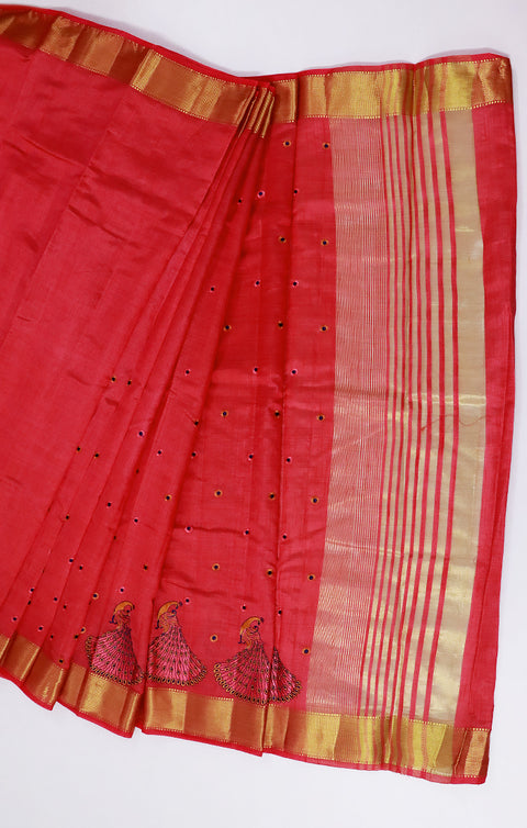 Designer Dark Pink Color Soft Silk Saree For Casual & Party Wear (D582)