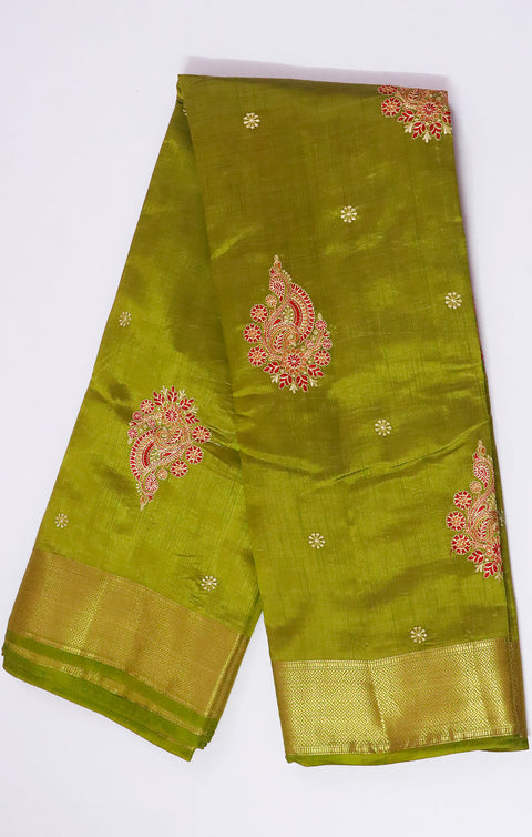 Designer Green Color Soft Silk Saree For Casual & Party Wear (D583)