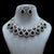 Designer Semi-Precious American Diamond & Black Necklace with Earrings (D481)