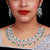 Designer Semi-Precious American Diamond & Green Emerald Necklace with Earrings (D485)