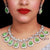 Designer Semi-Precious American Diamond & Mint Green Necklace with Earrings (D476)