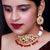 Designer Gold Plated Royal Kundan & Ruby Choker Style Necklace with Earrings (D488)