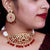 Designer Gold Plated Royal Kundan & Ruby Choker Style Necklace with Earrings (D488)