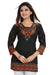 Printed Poly Crepe Black-Short Kurti Indian Ethnic For Casual Wear (D814)