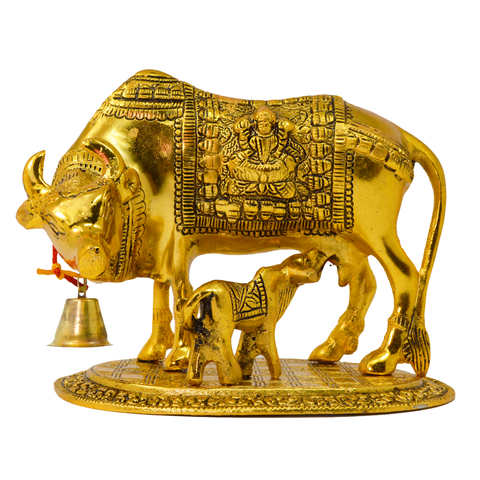 Golden Kamdhenu Cow and Calf - PAAIE